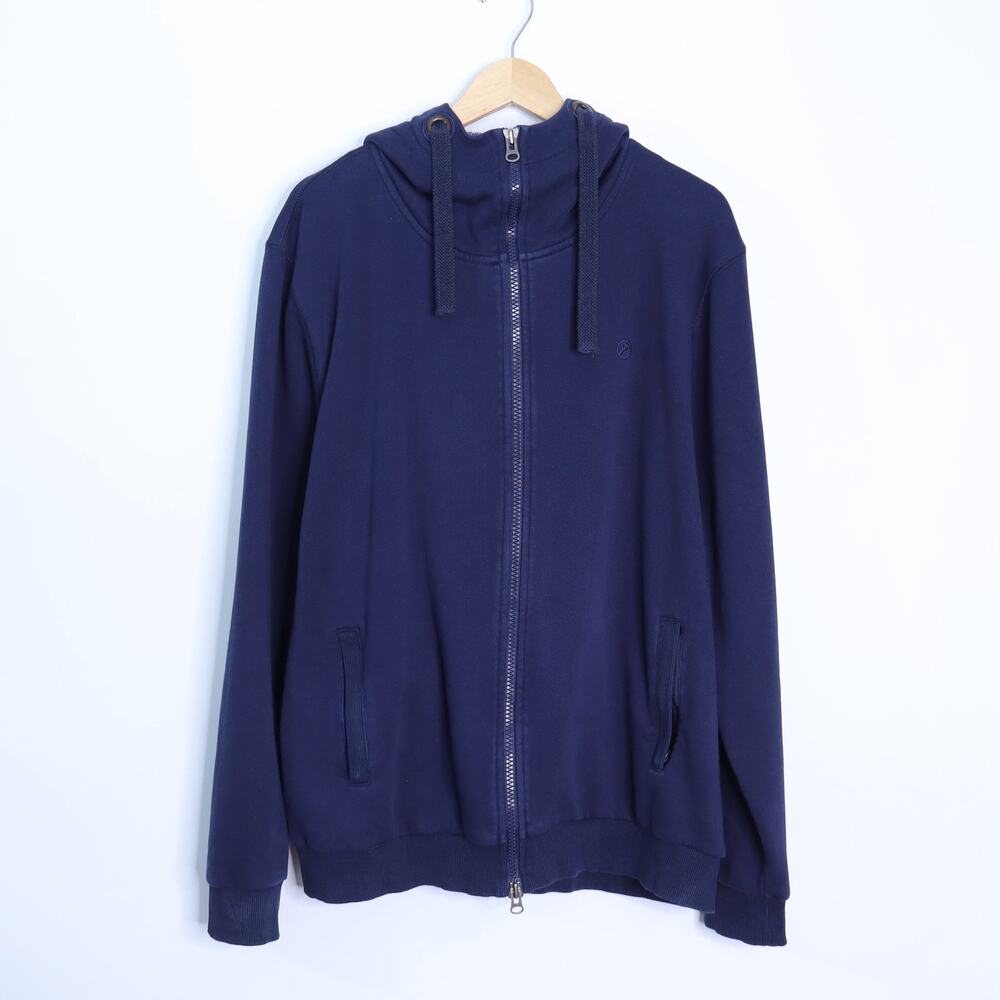 HAMMER MADE Hooded Zip Up Sweatshirt Jacket Navy Blue Long Sleeve Men's 2XL